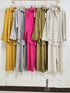 Linen Collar Down Long Sleeves Co-Ord Sets